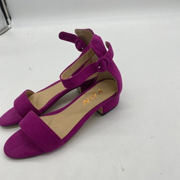 YDN Open Toe Ankle Strap Low Heel Heels Sandals - Picture 3 of 7